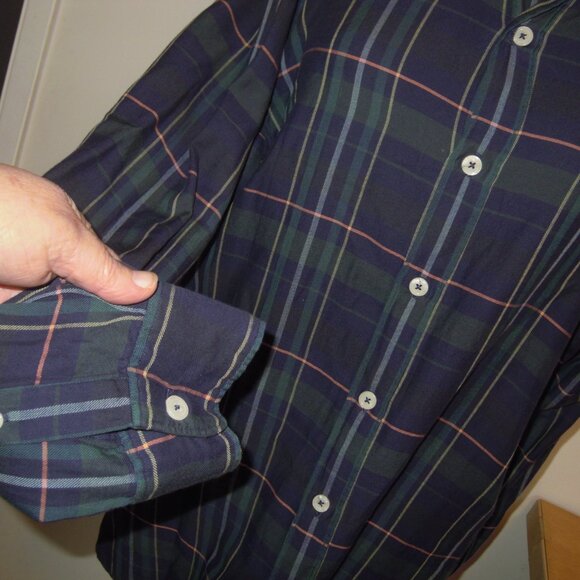 TODD SNYDER New York Men's Checkered Checked Button-Down Shirt Size Medium Blue - Picture 3 of 6